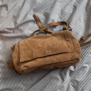 ZARA Tan Suede Crossbody Bag